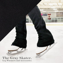 Load image into Gallery viewer, Black Figure Skating Leg Warmers
