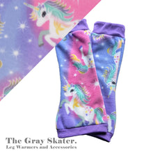 Load image into Gallery viewer, Rainbow Unicorn Fleece Leg Warmers
