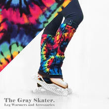 Load image into Gallery viewer, Rainbow Tie Dye Fleece Leg Warmers
