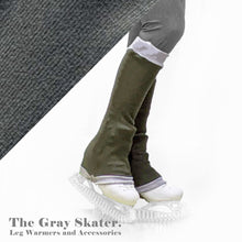Load image into Gallery viewer, Olive Green Sweater Fleece Leg Warmers
