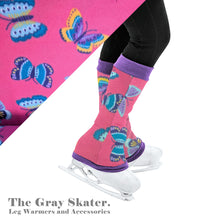 Load image into Gallery viewer, Bright Pink Butterfly Fleece Leg Warmers
