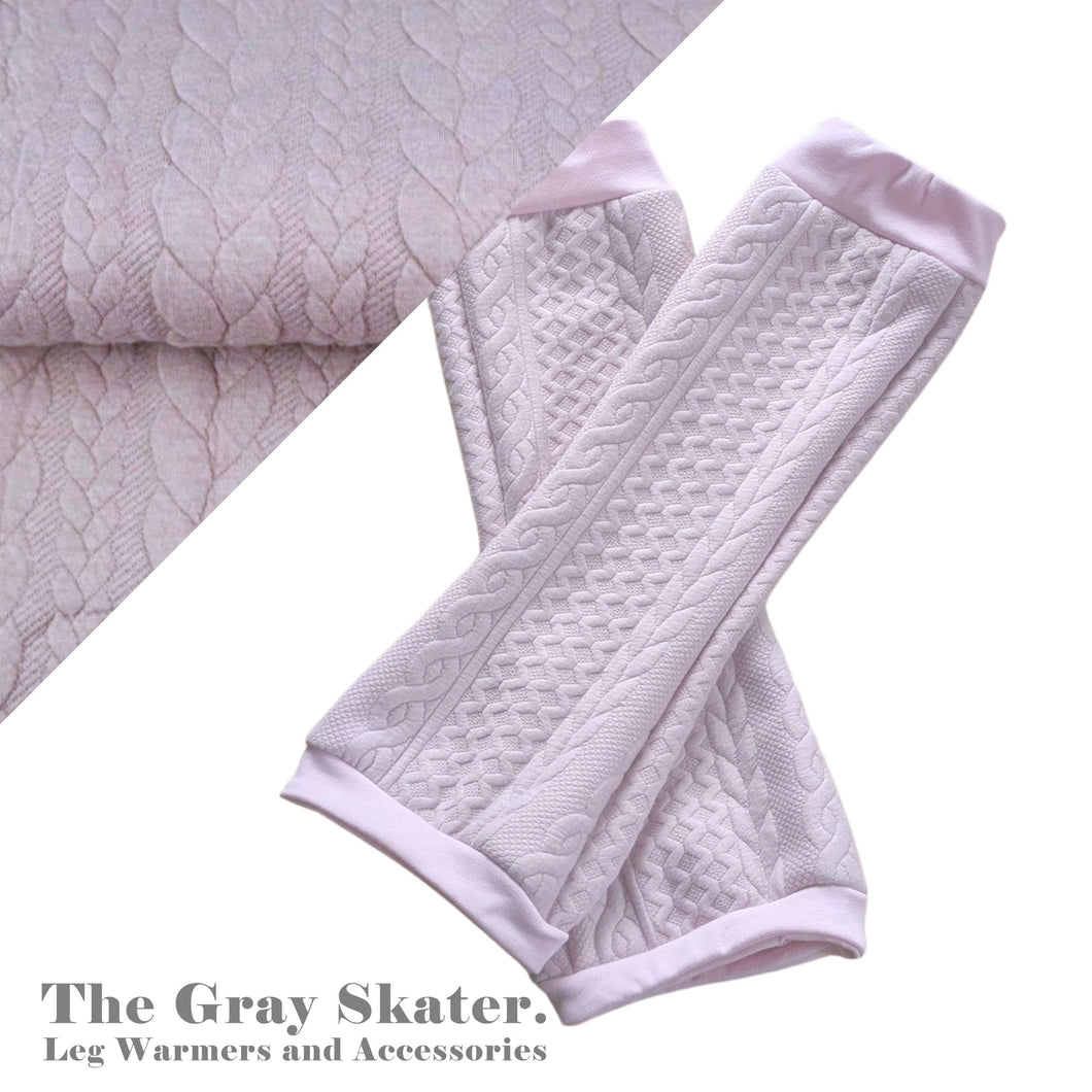 Light Pink Quilted Cable Leg Warmers