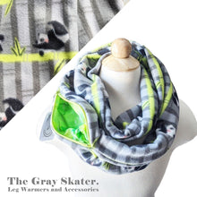 Load image into Gallery viewer, Panda Fleece Hidden Pocket Infinity Scarf
