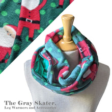 Load image into Gallery viewer, Christmas Santa Fleece Hidden Pocket Infinity Scarf
