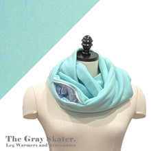 Load image into Gallery viewer, Teal Fleece Hidden Pocket Infinity Scarf

